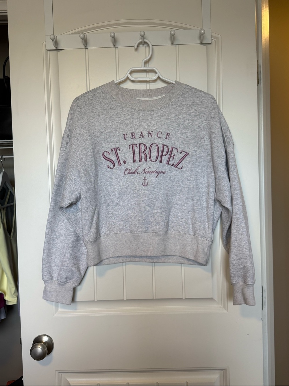 Abercrombie & Fitch Light Gray 'St. Tropez' Crewneck Sweatshirt
